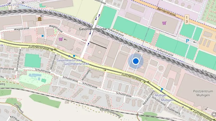 Kartenausschnitt mit dem Standort von Alcolm AG an der Zürcherstrasse 133, 8952 Schlieren.